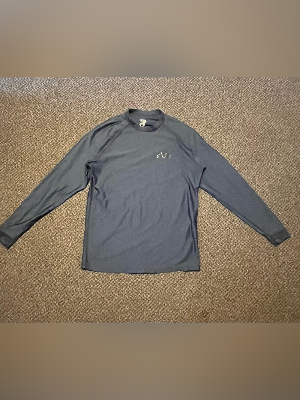 Tamba Surf Co Men's Long-Sleeve Crew Tee with Subtle Chest Emblem -Navy Kore Dry
